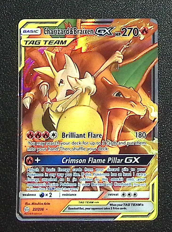 Pokemon Cosmic Eclipse Charizard & Braixen Gx #22 (1 of 2)