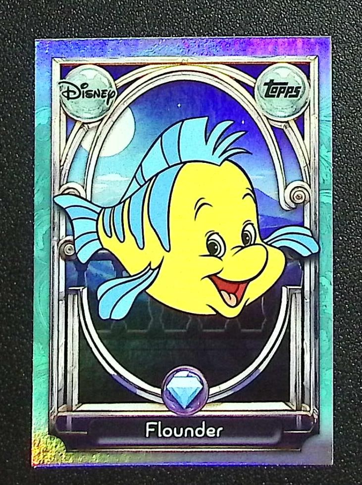 Flounder Tier 2 Foil 2025 Topps Disney Wonder #122 Ariel, Little Mermaid (1 of 2)