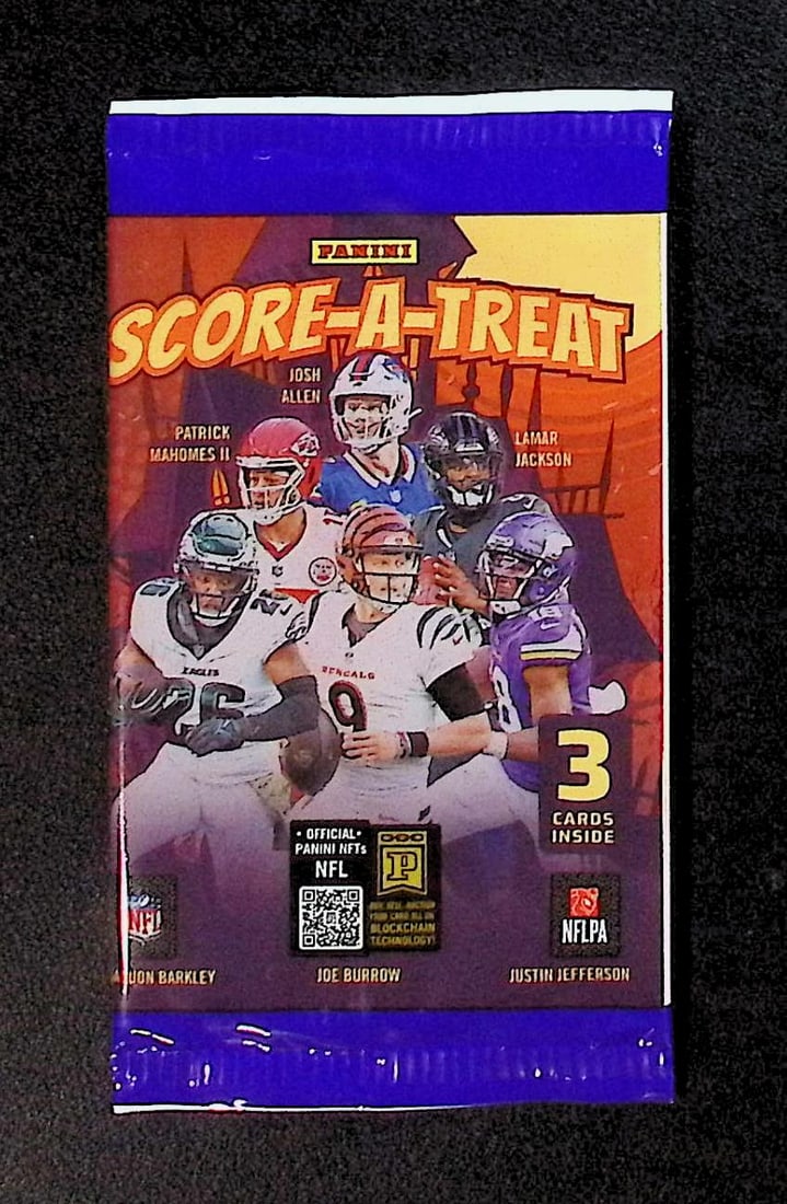 2025 Panini Score A Treat Football Cards Retail Pack, Sports Cards Cam Ward, Travis Hunter, Shedeur: Panini Football NFL Trading & Sports Card, Sports Cards for Sale Near Me, Rookie Cards in this Set are CJ Stroud, Bijan robinson, Bryce Young, Jordan Addison, Jaxson Smith-Njigba, Auction Memorabilia 