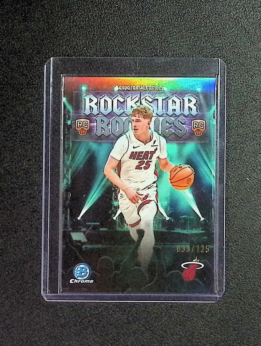 Kasparas Jakucionis Rockstar Rookies Aqua /125 2025-26 Bowman Chrome #RR-20 (1 of 2)