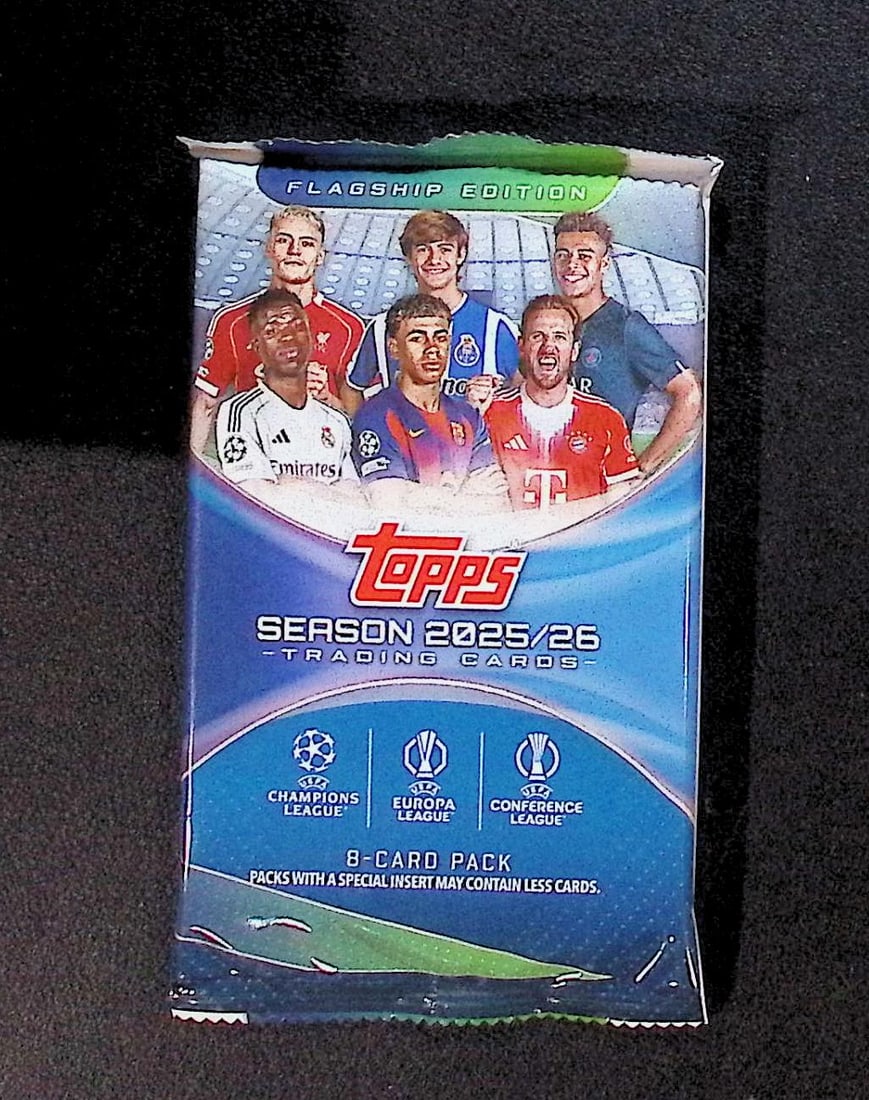2025-26 Topps UEFA Club Competitions Flagship Soccer Factory Sealed Blaster Box Pack,: Topps Soccer UEFA, Chrome, Refractor, X-Fractor, Soccer Rookie UEFA Sports Trading Cards, Silver, SP, SSP, Wave Prizms, Numbered Cards, Soccer sports Cards for Sale Near Me, UEFA Championship & Hall o