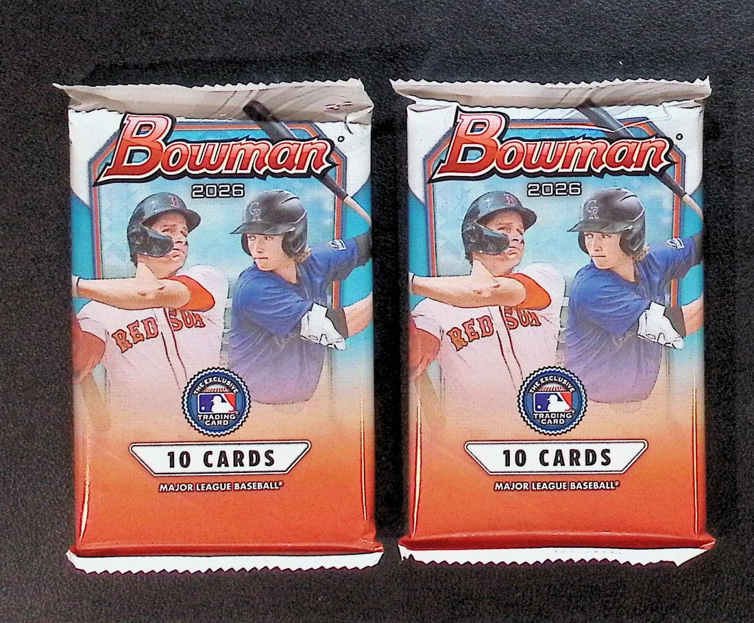 2 COUNT: 2026 Bowman Baseball Cards BLASTER BOX PACKS Roman Anthony Rookie Card, Konnor Griffin (1 of 1)