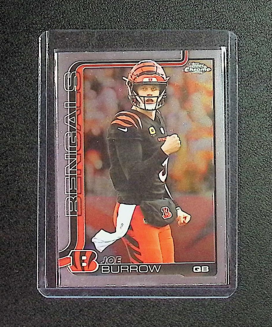 Joe Burrow 2025 Topps Chrome #61 Cincinnati Bengals: Topps Football NFL Trading Sports Cards, Sports Cards for Sale Near Me, Super Bowl & Hall of Fame Player Cards, Resurgence, Composite, SP, SSP, Valuable Auction Memorabilia Lots For Sale On Line