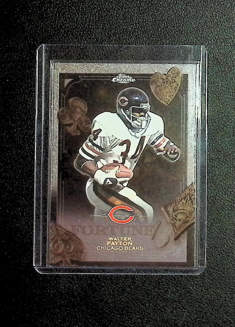 Walter Payton Fortune 15 2025 Topps Chrome #F15-34 Chicago Bears: Topps Football NFL Trading Sports Cards, Sports Cards for Sale Near Me, Super Bowl & Hall of Fame Player Cards, Resurgence, Composite, SP, SSP, Valuable Auction Memorabilia Lots For Sale On Line