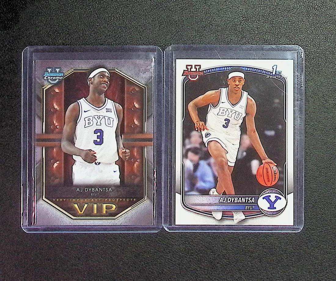 Lot of 2 Aj Dybansta 2025-26 Bowman Basketball Cards. 1st Bowman #BPP-1 & VIP #VIP-1: Bowman Chrome, Basketball NBA Trading & Sports Cards, Sports Cards for Sale Near Me, Chrome, Refractor, SP, SSP, Valuable Auction Memorabilia Lots Sold On Line, NBA Championship & Hall of Fame Player 