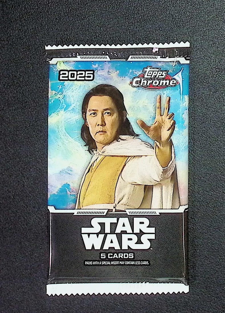 2025 Star Wars Topps Chrome Super Box Pack: Disney Topps Trading Cards of Movies & Television Shows, Refractors, Ray Waves, Numbered Rare Cards. Darth Vader, Luke Skywalker, Princess Leia, Mandalorian, Yoda, Grogu, Han Solo, Rebellion, Imperial