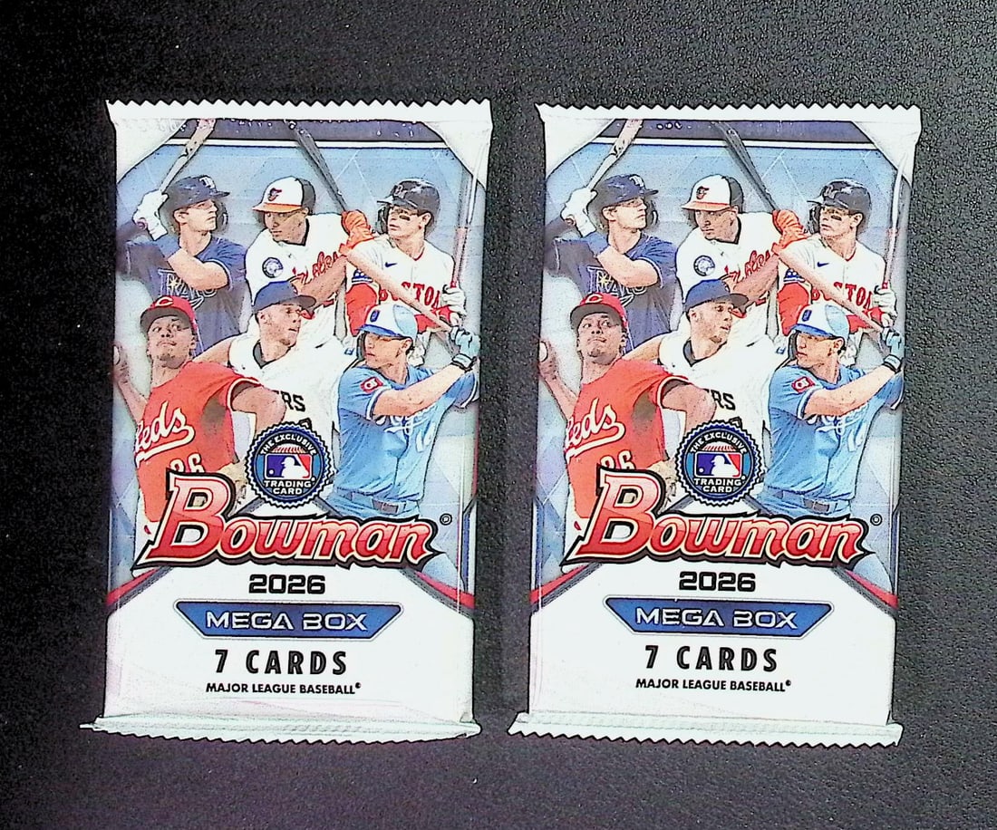 2 COUNT: 2026 Bowman Baseball Cards MEGA BOX PACK, Roman Anthony Rookie Card, Konnor Griffin: Bowman Baseball MLB Trading & Sports Cards, Roman Anthony Rookie Card, Konnor Griffin Prospect, Sports Cards for Sale Near Me, Prospect, Refractors, Auction Lots for Sale on Line, World Series & Hall 