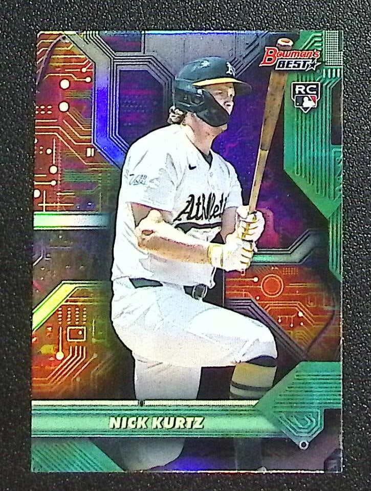Nick Kurtz Rookie Card Circuitry 2025 Bowman's Best #C-16 Oakland Athletics: Bowman Baseball MLB Trading & Sports Cards, Sports Cards for Sale Near Me, World Series & Hall of Fame Players, SP, SSP, Chrome, 1st Bowman, Auction Memorabilia Lots Sold On Line