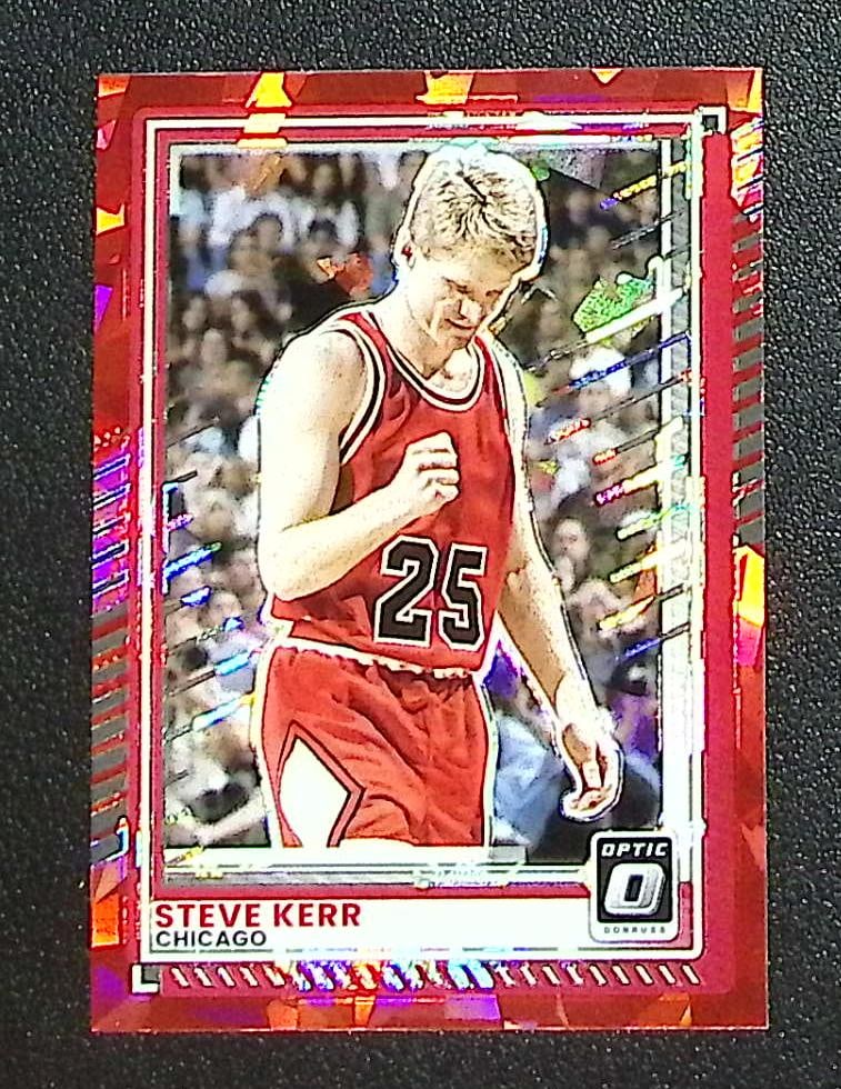 Steve Kerr Red Ice 2025-26 Donruss Optic #172: Panini Select, Prizm, Mosaic, Contenders, Revolution, Phoenix, NBA Hoops, Rookie NFL Sports Trading Cards, Silver, SP, SSP, Wave Prizms, Numbered Cards, Basketball sports Cards for Sale Near Me, NBA C
