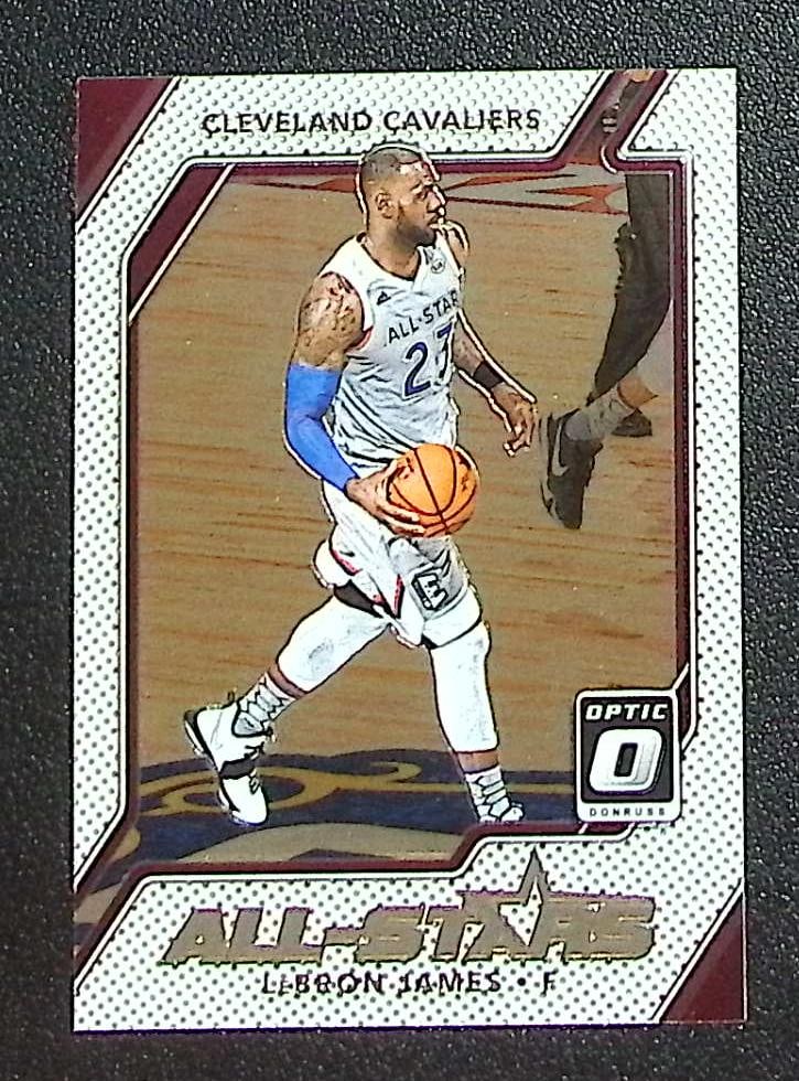 LeBron James All-Stars 2017-18 Donruss Optic #15 Cleveland Cavaliers: Panini Select, Prizm, Mosaic, Contenders, Revolution, Phoenix, NBA Hoops, Rookie NFL Sports Trading Cards, Silver, SP, SSP, Wave Prizms, Numbered Cards, Basketball sports Cards for Sale Near Me, NBA C