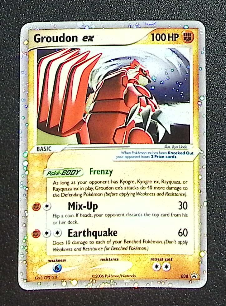 Pokemon Black Star Promo Groudon Ex Holo Rare #38 LP See Pics: Pokemon Trading Card Game Cards, Charizard, Pikachu, Mewtwo, Reverse Holo, Holo Rare, Secret Rare Cards, Full Art Cards, Eevee, Ultra Rare Card, Illustration Rare, Special Illustration Rare SIR