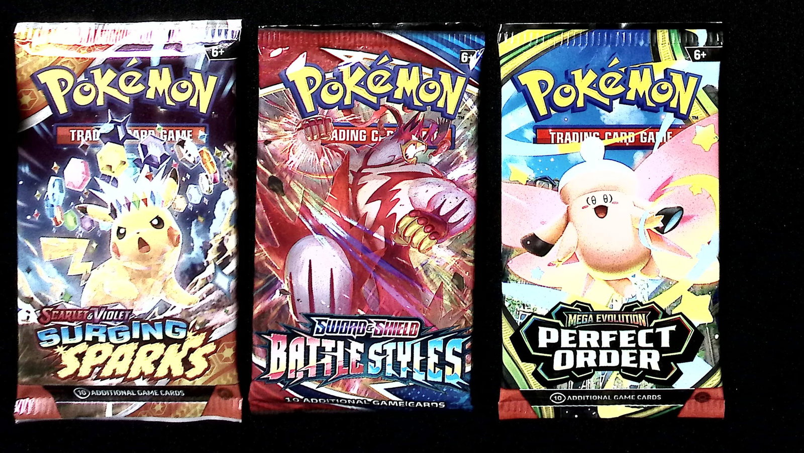 3 COUNT: 1 - Pokemon Battle Styles, 1 - Perfect Order, & 1 - Surging Sparks (1 of 1)