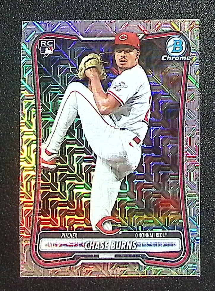 Chase Burns Rookie Card Mojo Refractor 2026 Bowman Chrome #3 Cincinnati Reds (1 of 2)