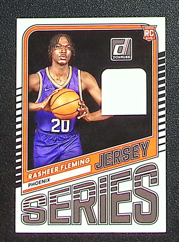 Rasheer Fleming Rookie Patch 2025-26 Donruss #JS-RFS Phoenix Suns: Panini Select, Prizm, Mosaic, Contenders, Revolution, Phoenix, NBA Hoops, Rookie NFL Sports Trading Cards, Silver, SP, SSP, Wave Prizms, Numbered Cards, Basketball sports Cards for Sale Near Me, NBA C