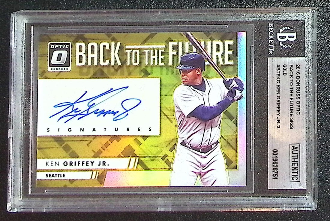 Ken Griffey Jr. Back to Future Auto Gold /3 2016 Donruss Optic #BTFJR BGS Authentic: Panini Baseball MLB Trading & Sports Cards, Sports Cards for Sale Near Me, Prizm, Mosaic, Select, SP, SSP, Auction Memorabilia Lots for Sale On Line, World Series & Hall of Fame Players