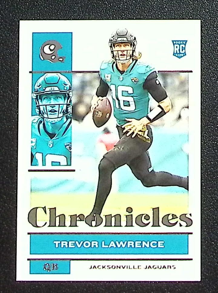 Trevor Lawrence Rookie Card 2021 Chronicles #47 Jacksonville Jaguars: Panini Select, Prizm, Mosaic, Contenders, Zenith, Phoenix, Illusions, Absolute, Rookie NFL Sports Trading Cards, SP, SSP, Cards, Football Cards for Sale Near Me, Superbowl & Hall of Fame Player Cards,