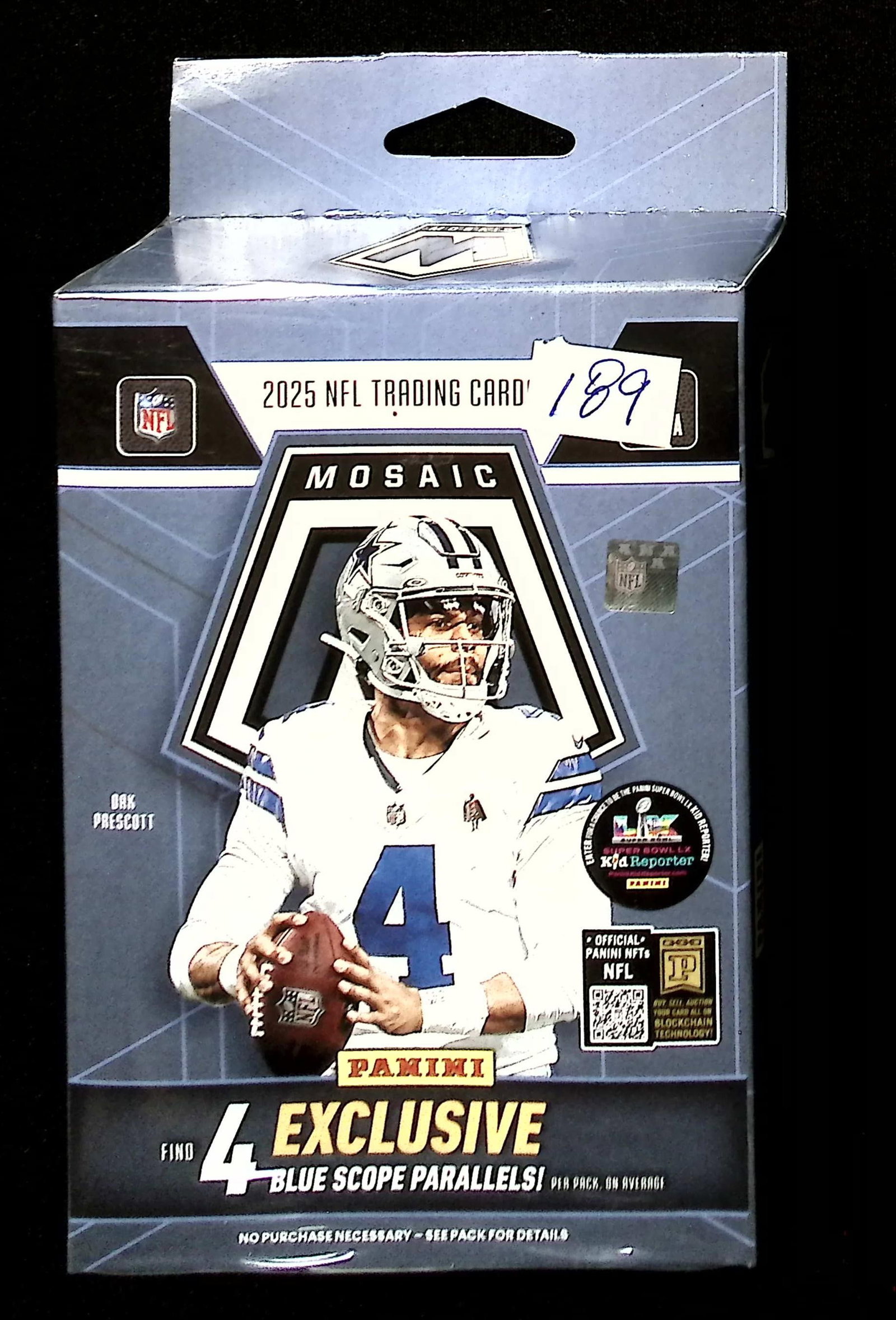 2025 Panini Mosaic Football HANGER BOX - Jaxson Dart, Cam Skattebo, Emeka Egbuka, Ashton Jeanty, (1 of 1)