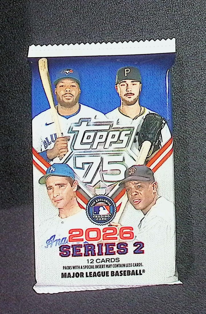 2026 Topps Series 2 Baseball 75th Anniversary BLASTER BOX PACK: Factory Sealed Topps Baseball MLB Trading & Sports Cards, Rookie Cards in this set are Jack Caglianone, Speckled, SP, SSP, Variations, Autographs, Chrome, Refractors, 1976 Topps, Sports Cards for Sale
