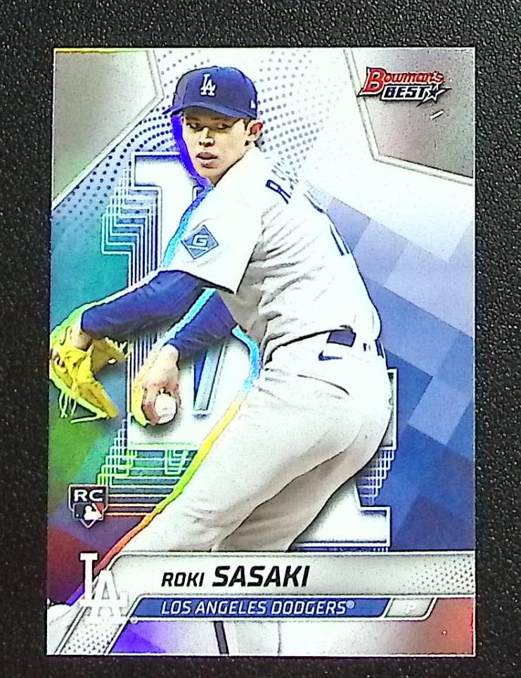 Roki Sasaki Rookie Card Refractor 2025 Bowman's Best #18 Los Angeles Dodgers: Bowman Baseball MLB Trading & Sports Cards, Sports Cards for Sale Near Me, World Series & Hall of Fame Players, SP, SSP, Chrome, 1st Bowman, Auction Memorabilia Lots Sold On Line