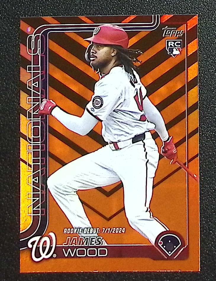 James Wood Rookie Card Orange Foil 2024 Topps Update #US218 Washington Nationals: Topps Baseball MLB Trading & Sports Cards, Sports Cards for Sale Near Me, World Series & Hall of Fame Players Memorabilia, Refractors, X-Fractors, Numbered, SP, SSP, Valuable Auction Memorabilia Lots 