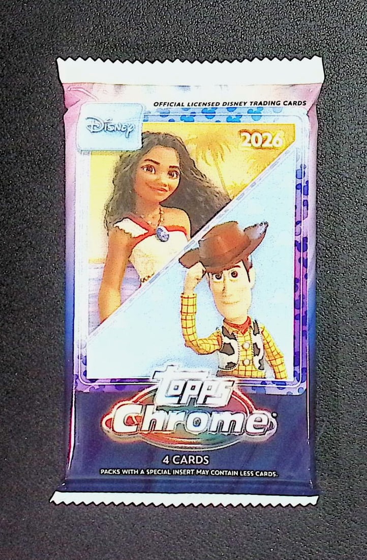 2026 Topps Disney Chrome Blaster Box Pack: Disney Topps Trading Cards of Movies & Television Shows, Refractors, Ray Waves, Numbered Rare Cards. Darth Vader, Luke Skywalker, Princess Leia, Mandalorian, Yoda, Grogu, Han Solo, Rebellion, Imperial
