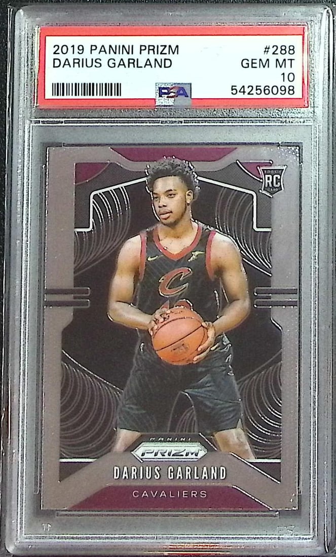 Darius Garland Rookie Card 2019-20 Panini Prizm #288 PSA 10 Cavaliers, Clippers: Panini Select, Prizm, Mosaic, Contenders, Revolution, Phoenix, NBA Hoops, Rookie NFL Sports Trading Cards, Silver, SP, SSP, Wave Prizms, Numbered Cards, Basketball sports Cards for Sale Near Me, NBA C
