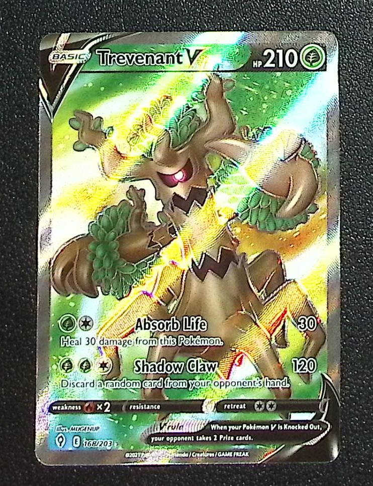 Pokemon Evolving Skies Trevenant V Ultra Rare #168: Pokemon Trading Card Game Cards, Charizard, Pikachu, Mewtwo, Reverse Holo, Holo Rare, Secret Rare Cards, Full Art Cards, Eevee, Ultra Rare Card, Illustration Rare, Special Illustration Rare SIR