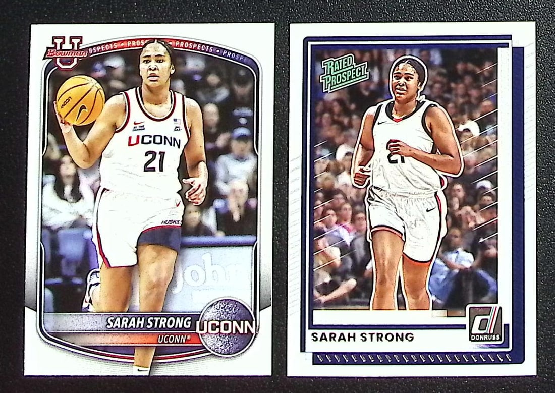 Lot of 2 Sarah Strong Prospect Cards. 2025-26 Bowman #BPP-80 & 2025-26 Donruss #69: Topps & Bowman Basketball NBA Trading & Sports Cards, Sports Cards for Sale Near Me, Chrome, Refractor, SP, SSP, Valuable Auction Memorabilia Lots Sold On Line, NBA Championship & Hall of Fame Player 