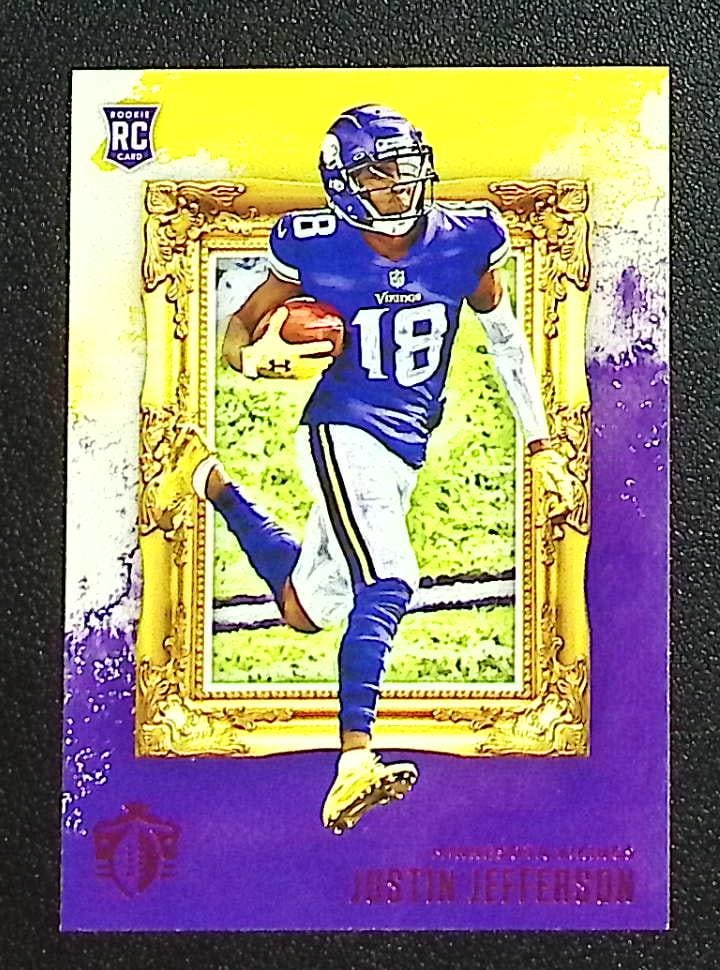 Justin Jefferson Rookie Card Pink 2020 Chronicles Gridiron Kings #GK-13 Vikings: Panini, Donruss Optic, & Donruss Select, Prizm, Mosaic, Contenders, Zenith, Phoenix, Illusions, Absolute, Rookie NFL Sports Trading Cards, SP, SSP, Cards, Football Cards for Sale Near Me, Superbowl & 