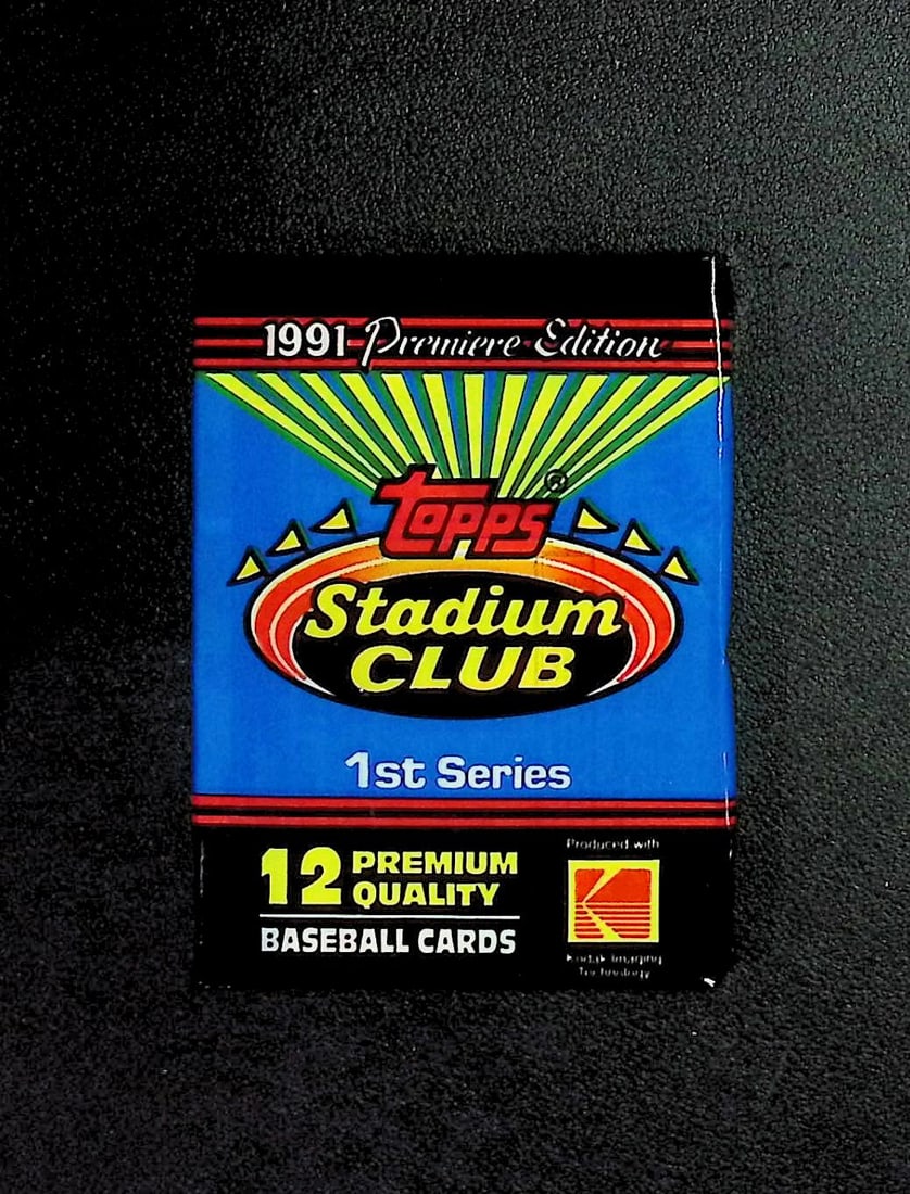 1991 Topps Stadium Club Series 1 Premier Edition Vintage Baseball Retail Box Wax Pack: Vintage Valuable Topps Baseball MLB Trading & Sports Cards, Robin Yount, George Brett, Rickey Henderson, Nolan Ryan, Old Sports Cards for Sale Near Me, World Series & hall of Fame Players, Auction Mem