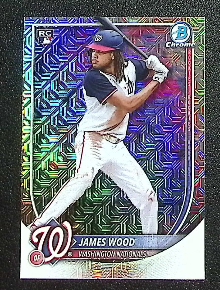 James Wood Rookie Card Mojo Refractor 2025 Bowman Chrome #29 Nationals: Topps, Bowman, & Fanatics Baseball MLB Trading & Sports Cards, Sports Cards for Sale Near Me, World Series & Hall of Fame Players Memorabilia, Refractors, X-Fractors, Numbered, SP, SSP, Valuable Aucti