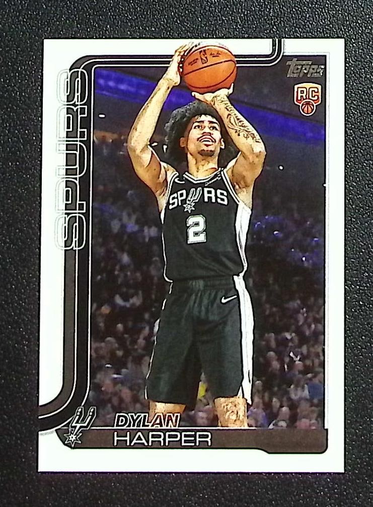 Dylan Harper Rookie Card 2025-26 Topps #202 San Antonio Spurs: Topps & Bowman Basketball NBA Trading & Sports Cards, Sports Cards for Sale Near Me, Chrome, Refractor, SP, SSP, Valuable Auction Memorabilia Lots Sold On Line, NBA Championship & Hall of Fame Player 