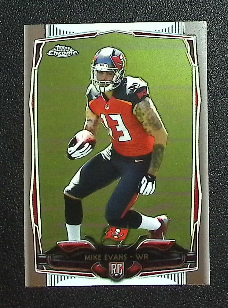 Mike Evans Rookie Card 2014 Topps Chrome #185 Tampa Bay Buccaneers: Topps Football NFL Trading Sports Cards, Sports Cards for Sale Near Me, Super Bowl & Hall of Fame Player Cards, Resurgence, Composite, SP, SSP, Valuable Auction Memorabilia Lots For Sale On Line