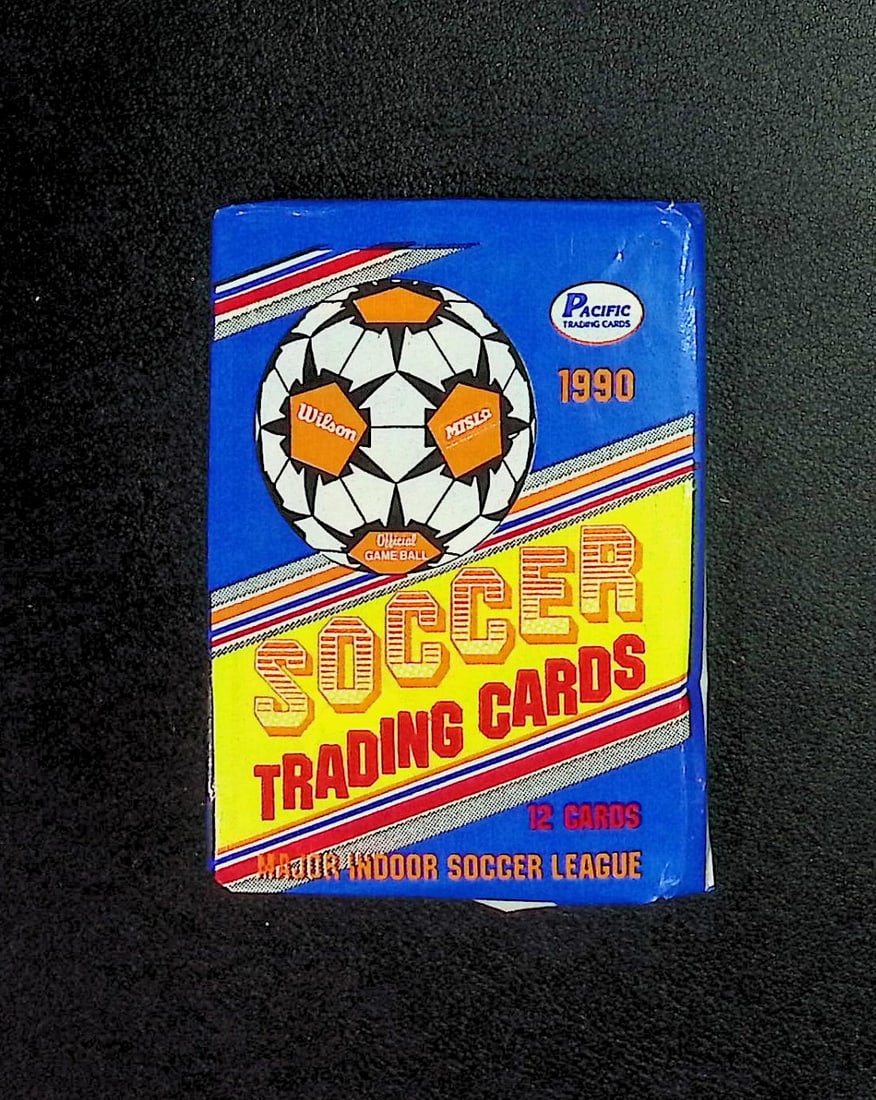 1990 Pacific (MISL) Major Inddor Soccer League Vintage Retail Box Wax Pack: Pacific Soccer MISL Major Indoor Soccer League Trading & Sports Cards, Sports Cards for Sale Near Me, World Cup & Hall of Fame Players Memorabilia, Valuable Auction Memorabilia Lots Sold On Line