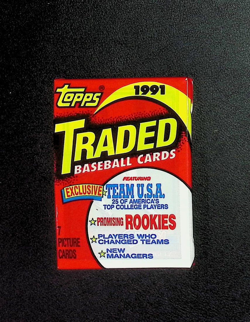 1991 Topps TRADED Series Vintage Baseball Cards Retail Box Wax Pack Sports Cards Rookie Cards (1 of 1)