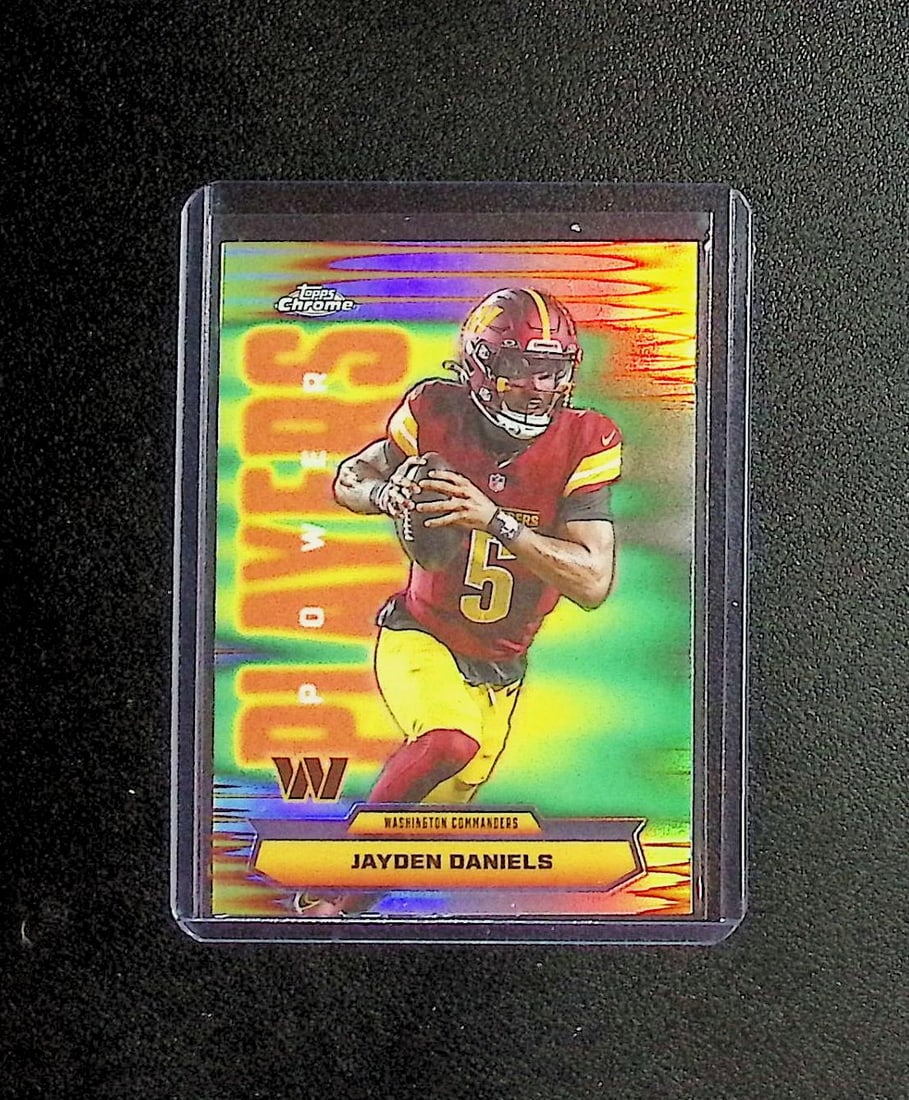 Jayden Daniels Refractor Power Players 2025 Topps Chrome #PP-3 Commanders: Topps Football NFL Trading Sports Cards, Sports Cards for Sale Near Me, Super Bowl & Hall of Fame Player Cards, Resurgence, Composite, SP, SSP, Valuable Auction Memorabilia Lots For Sale On Line