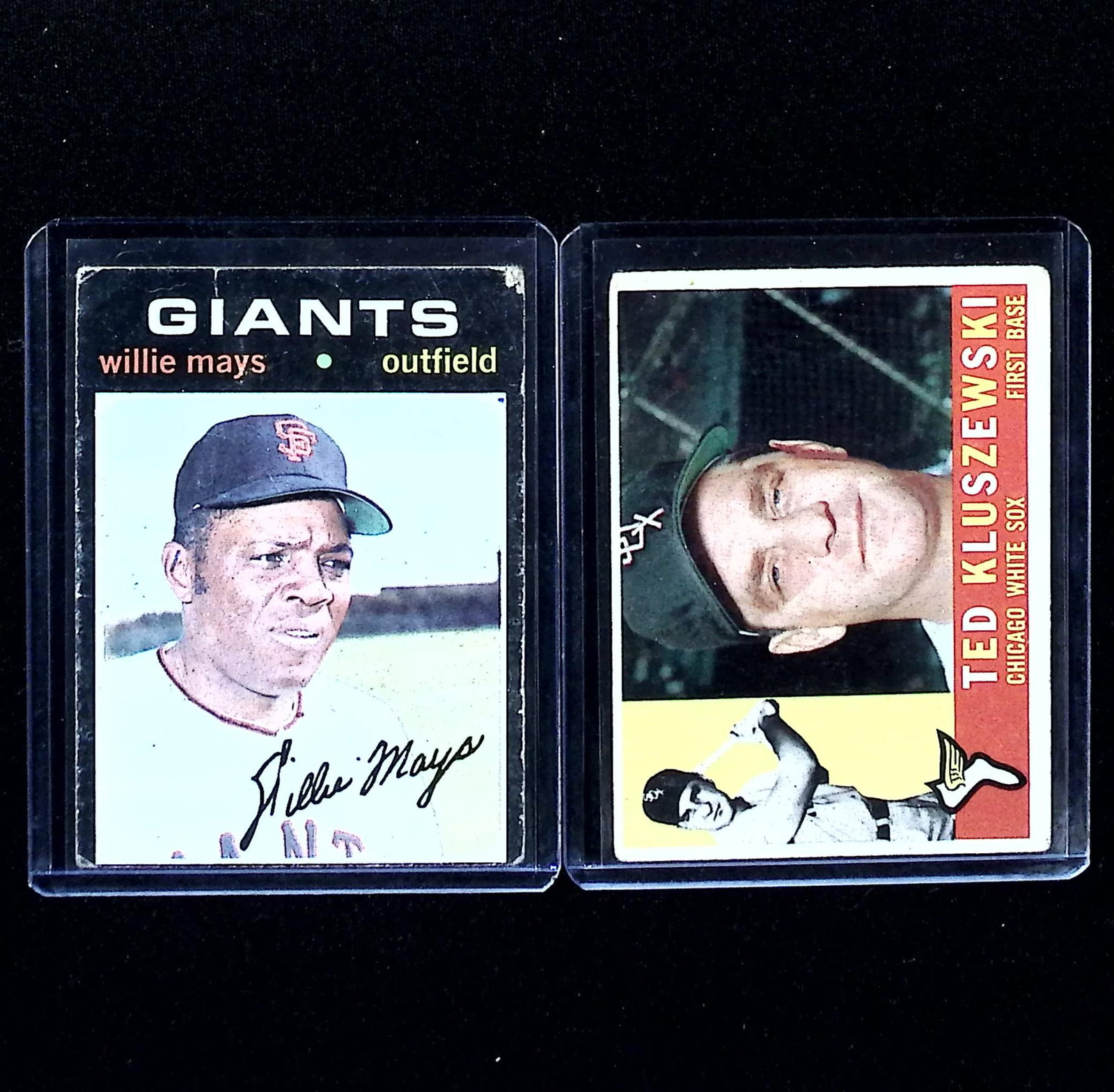 Willie Mays & Ted Kluszewski Topps Vintage Baseball Card Lot (1 of 2)
