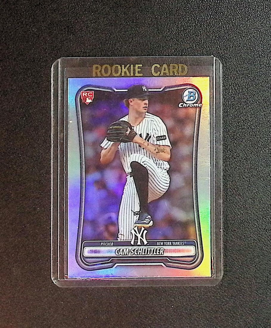 Cam Schlittler Red Logo Refractor Rookie Card 2026 Bowman Chrome #53 Yankees: Fleer Vintage Football NFL Trading Cards, Old Sports Cards for Sale Near Me, Hall of Fame & Super Bowl Player Cards, Auction Memorabilia Lots for Sale on Line