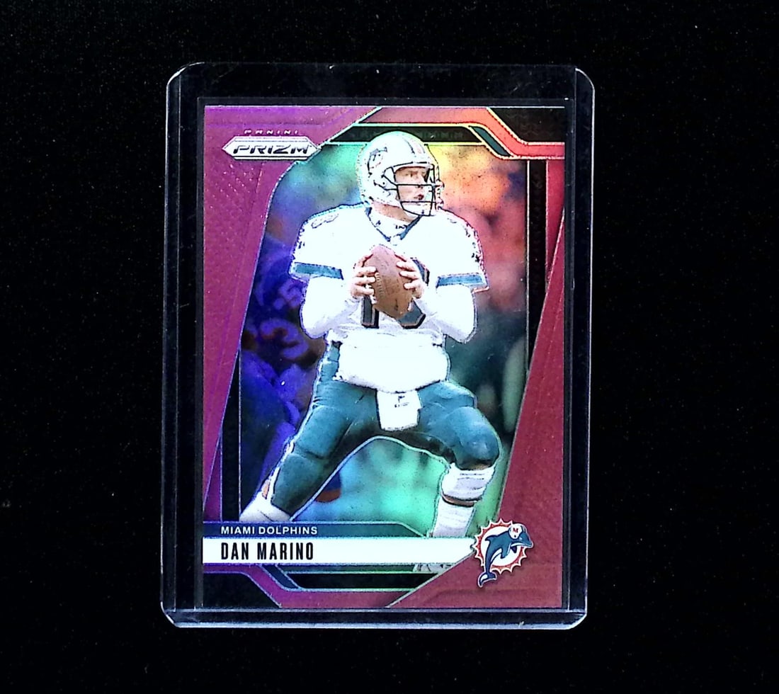 Dan Marino Pink Prizm 2024 Panini Prizm #182 Miami Dolphins: Panini Select, Prizm, Mosaic, Contenders, Zenith, Phoenix, Illusions, Absolute, Rookie NFL Sports Trading Cards, SP, SSP, Cards, Football Cards for Sale Near Me, Superbowl & Hall of Fame Player Cards,