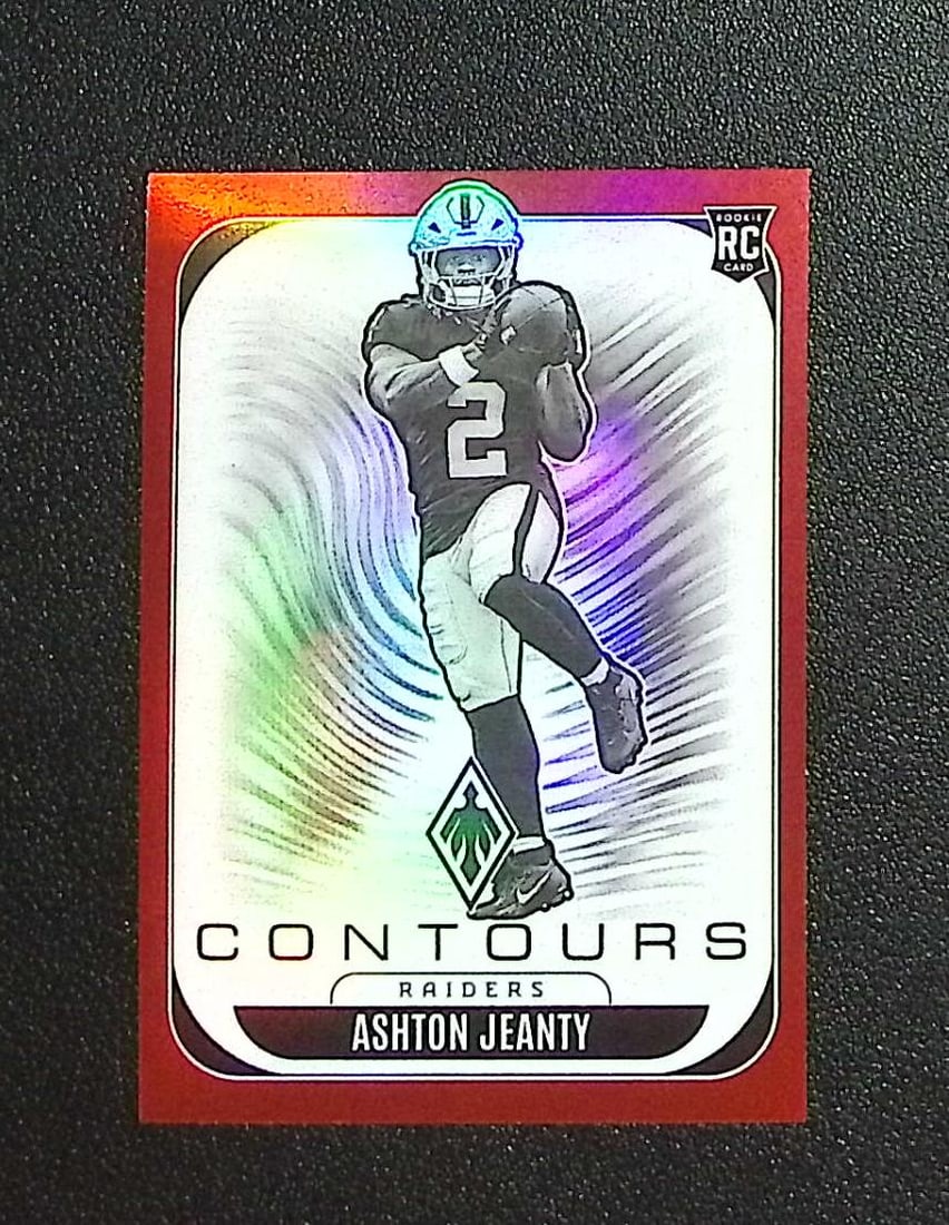 Ashton Jeanty Rookie Card Contours Red /249 2025 Phoenix #17: Panini Select, Prizm, Mosaic, Contenders, Zenith, Phoenix, Illusions, Absolute, Rookie NFL Sports Trading Cards, SP, SSP, Cards, Football Cards for Sale Near Me, Superbowl & Hall of Fame Player Cards,