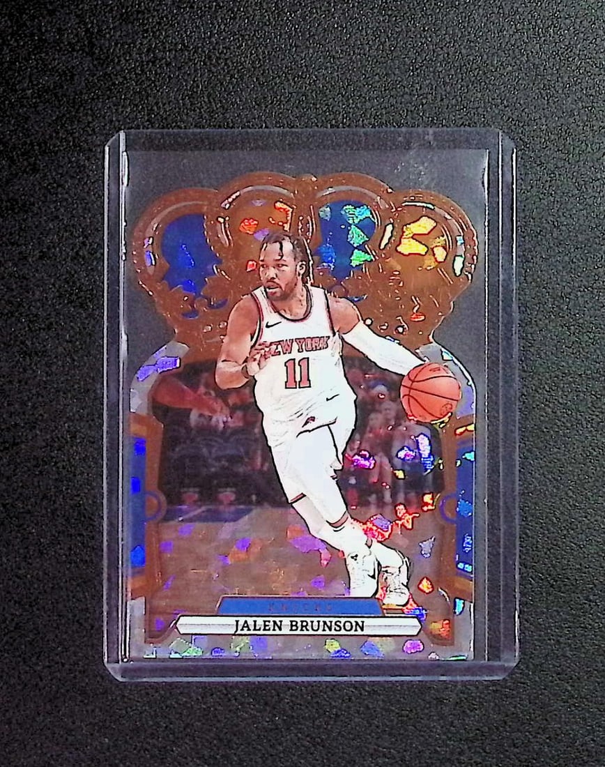 Jalen Brunson Crystal 2023-24 Panini Crown Royale #78 New York Knicks: Panini Select, Prizm, Mosaic, Contenders, Revolution, Phoenix, NBA Hoops, Rookie NFL Sports Trading Cards, Silver, SP, SSP, Wave Prizms, Numbered Cards, Basketball sports Cards for Sale Near Me, NBA C