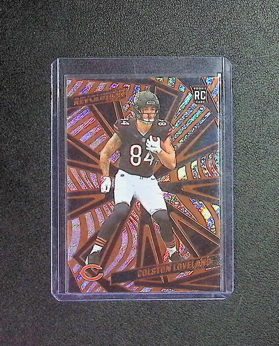 Colston Loveland Rookie Card 2025 Panini Revolution #206 Chicago Bears: Panini Select, Prizm, Mosaic, Contenders, Zenith, Phoenix, Illusions, Absolute, Rookie NFL Sports Trading Cards, SP, SSP, Cards, Football Cards for Sale Near Me, Superbowl & Hall of Fame Player Cards,
