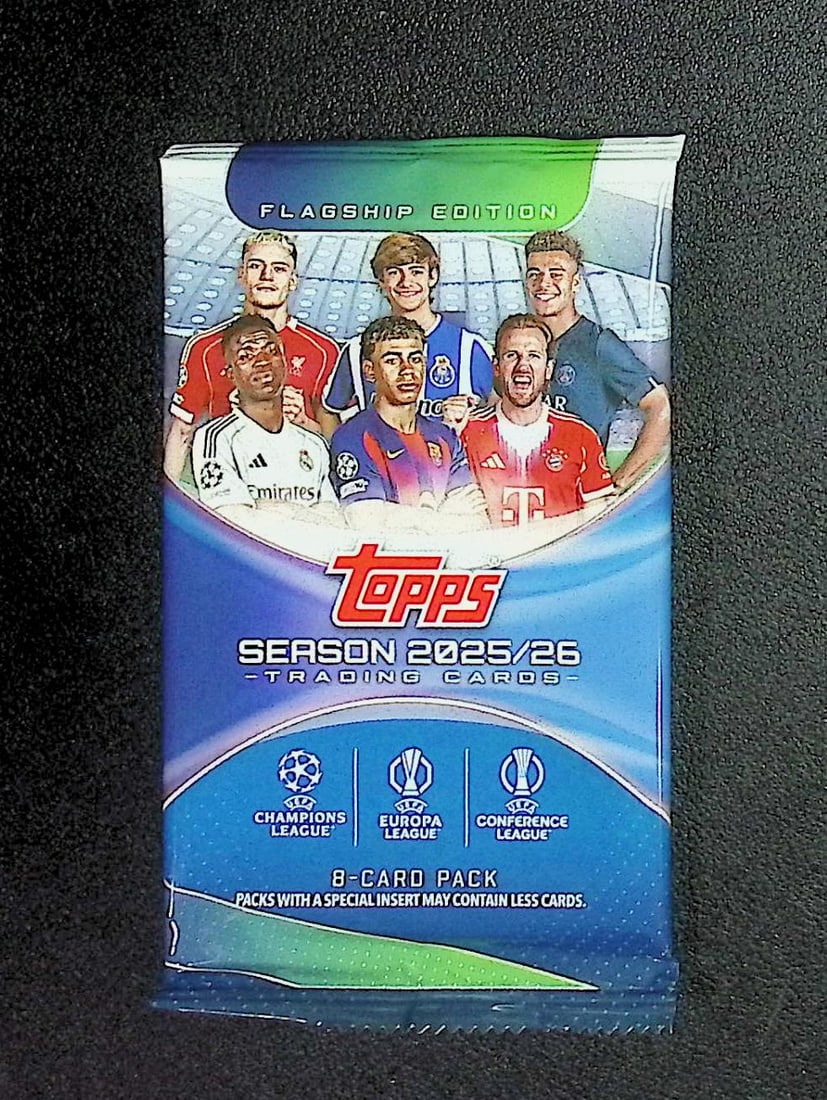 2025-26 Topps UEFA Club Competitions Flagship Soccer Factory Sealed Blaster Box Pack, (1 of 1)