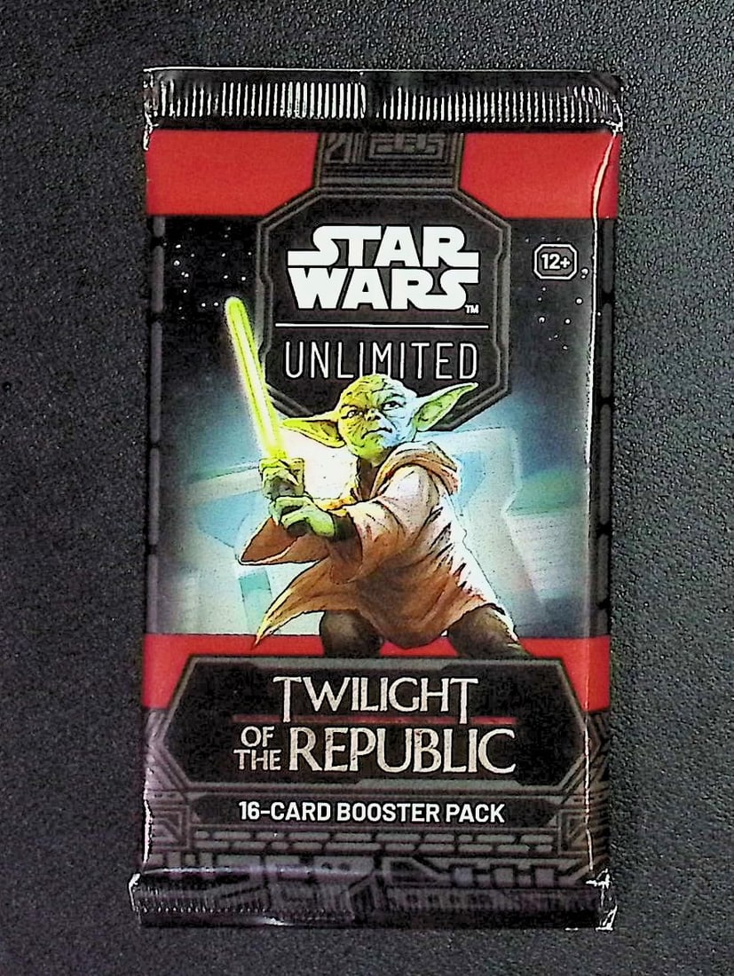 Star Wars Unlimited Twilight of the Republic 16 Card Booster Pack: 1 Rare or Legendary per Pack: Disney TCG, Trading Card Games, 1 Leader, 1 Base/Token, 9 Commons, 3 Uncommon, 1 Rare or Legendary, & 1 Premium Foil Card Per Pack. Darth Vader, Luke Skywalker, Princess Leia, Mandalorian, Yoda, Grogu