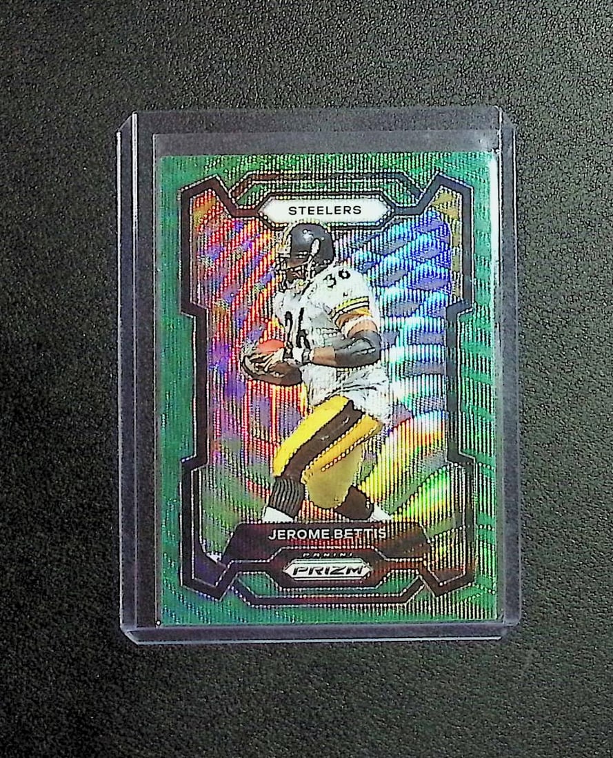 Jerome Bettis Green Wave Prizm 2023 Panini Prizm #251 Pittsburgh Steelers: Panini Select, Prizm, Mosaic, Contenders, Zenith, Phoenix, Illusions, Absolute, Rookie NFL Sports Trading Cards, SP, SSP, Cards, Football Cards for Sale Near Me, Superbowl & Hall of Fame Player Cards,
