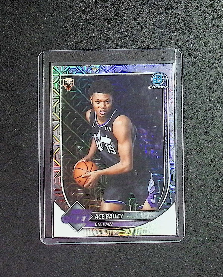 Ace Bailey Rookie Card Mojo Refractor 2025-26 Bowman Chrome #BCV-5 Utah Jazz: Topps Basketball NBA Trading & Sports Cards, Sports Cards for Sale Near Me, Chrome, Refractor, SP, SSP, Valuable Auction Memorabilia Lots Sold On Line, NBA Championship & Hall of Fame Player Cards