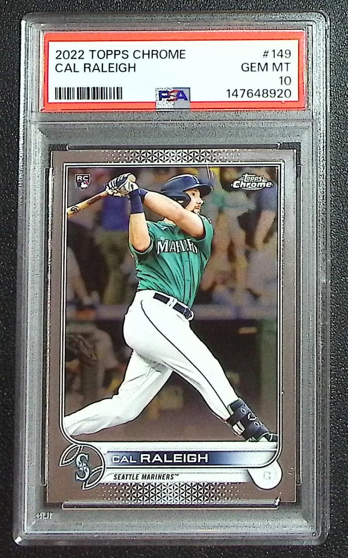 Cal Raleigh Rookie Card 2022 Topps Chrome #149 PSA 10 Seattle Mariners (1 of 2)