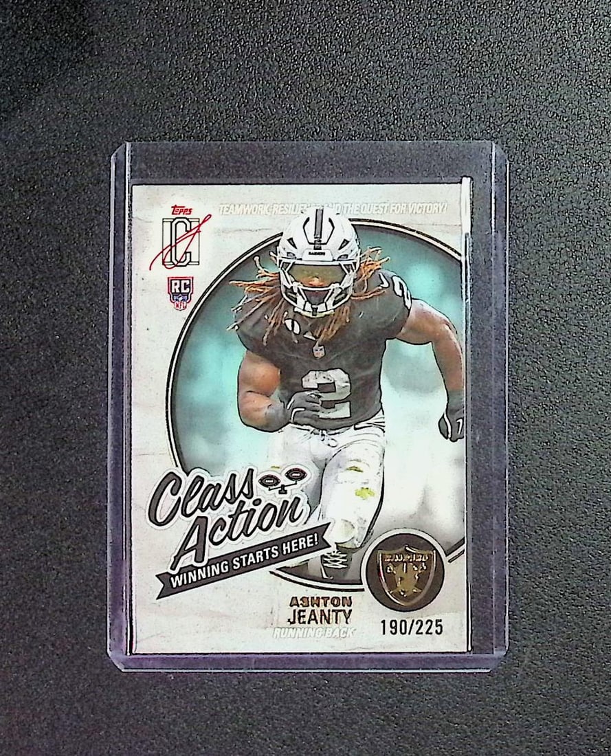 Ashton Jeanty Rookie Card Teal /225 2025 Topps Signature Class #CA-17 Raiders: Topps Football NFL Trading Sports Cards, Sports Cards for Sale Near Me, Super Bowl & Hall of Fame Player Cards, Resurgence, Composite, SP, SSP, Valuable Auction Memorabilia Lots For Sale On Line