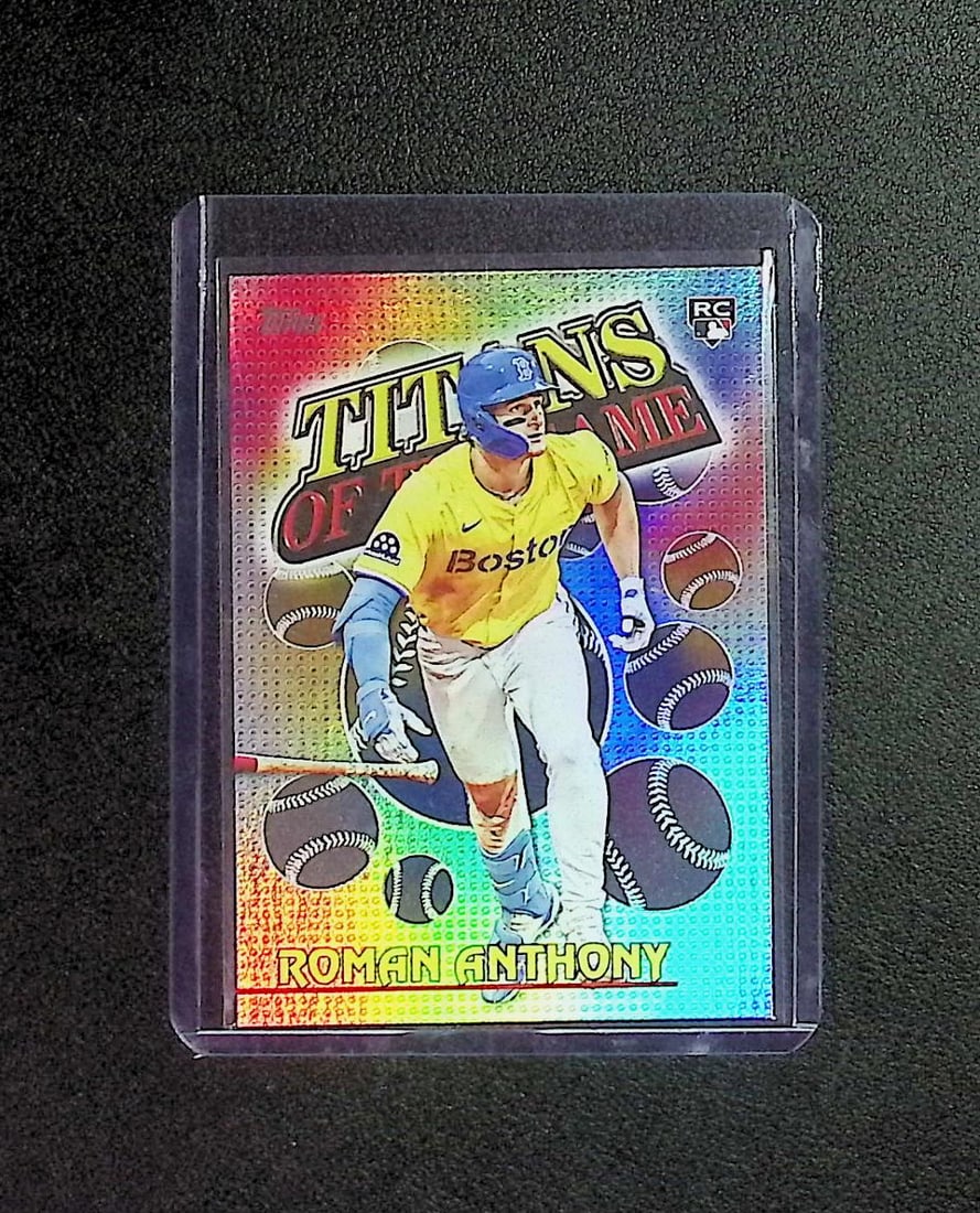 Roman Anthony Rookie Card Titans of The Game 2026 Topps #TOG-9 Boston Red Sox: Topps Baseball MLB Trading & Sports Cards, Sports Cards for Sale Near Me, World Series & Hall of Fame Players Memorabilia, Refractors, X-Fractors, Numbered, SP, SSP, Valuable Auction Memorabilia Lots 
