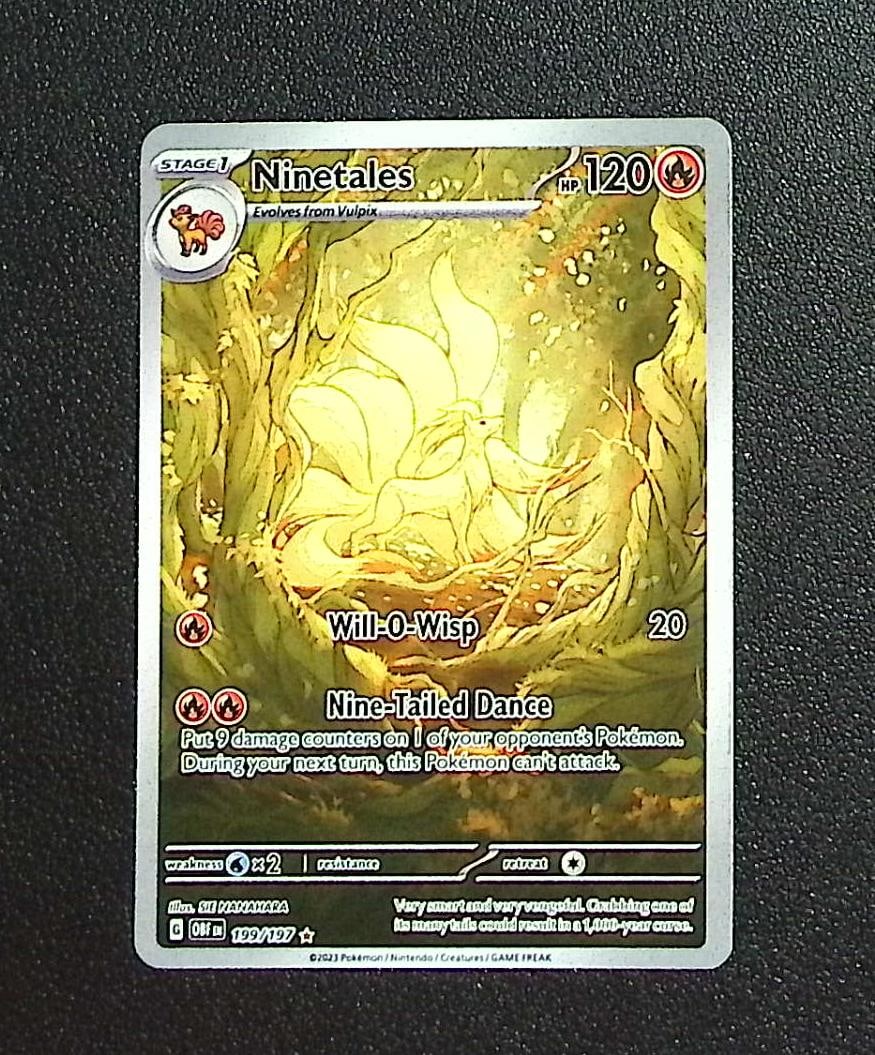 Pokemon Obsidian Flames Ninetales Illustration Rare #199 (1 of 2)